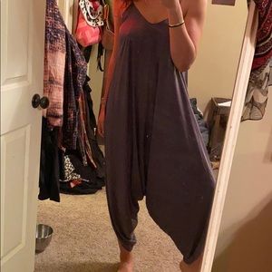 Purple silky jumpsuit